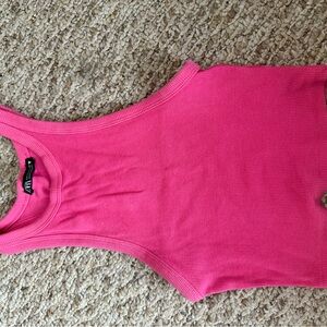 Pink Ribbed Tank Top